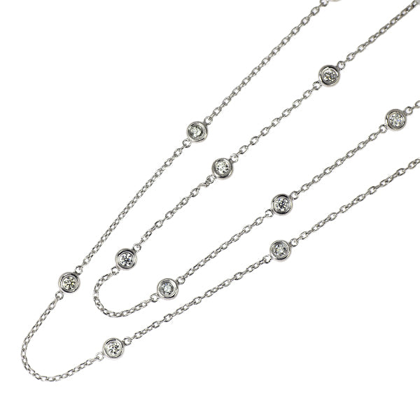 K18WG ダイヤモンド ステーション ネックレス 1.10ct