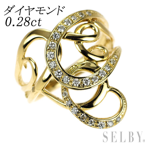 K18YG ダイヤモンド リング 0.28ct
