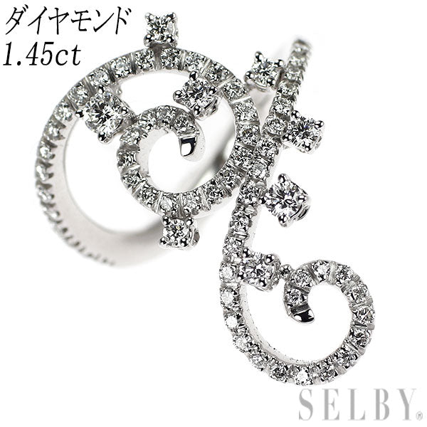 K18WG ダイヤモンド リング 1.45ct