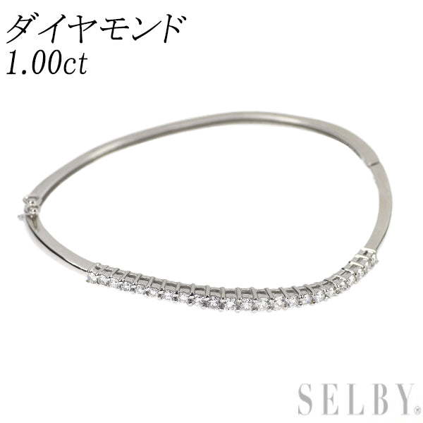K18WG ダイヤモンド バングル 1.00ct