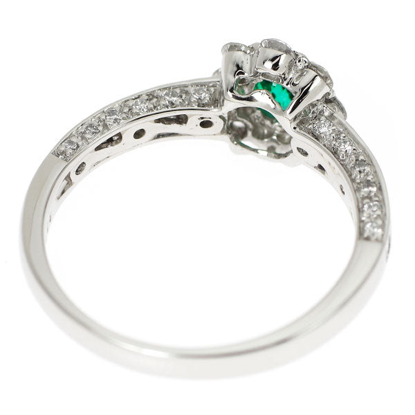 Pt900 エメラルド ダイヤモンド リング 0.33ct D0.75ct