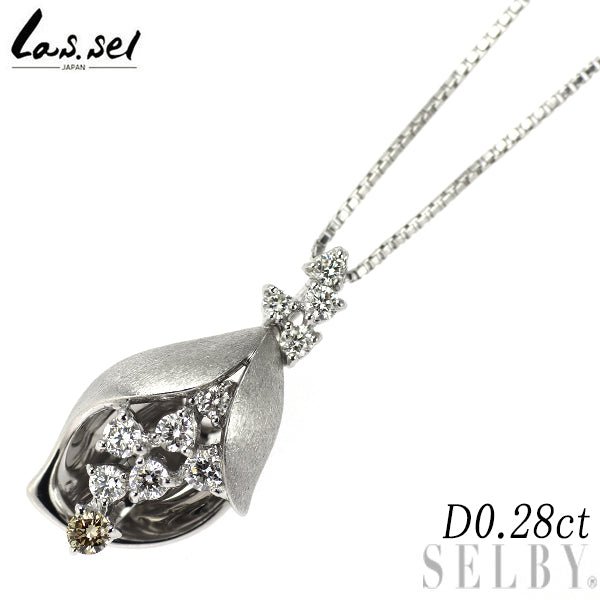 ラッセル K18WG ダイヤモンド ペンダントネックレス 0.28ct
