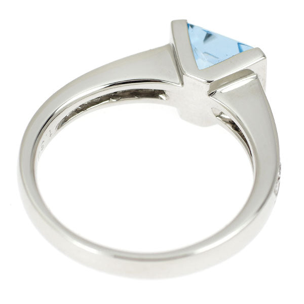 Pt900 アクアマリン ダイヤモンド リング 1.34ct D0.15ct