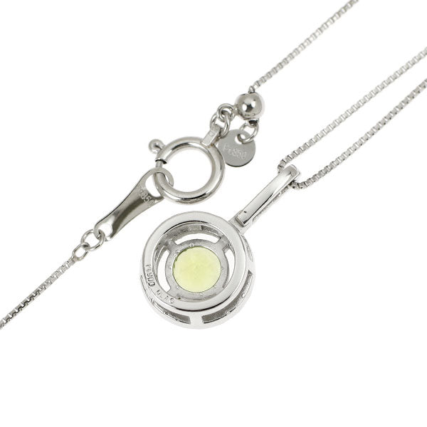 Pt900/ Pt850 ペリドット ダイヤモンド ペンダントネックレス D0.16ct