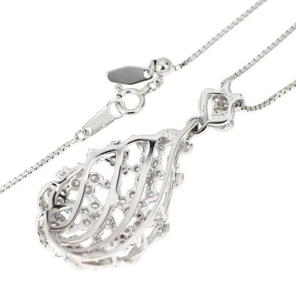 K18WG パライバトルマリン ダイヤモンド ペンダントネックレス 0.16ct