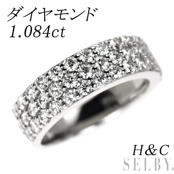 Pt900 H&C ダイヤモンド リング 1.084ct パヴェ