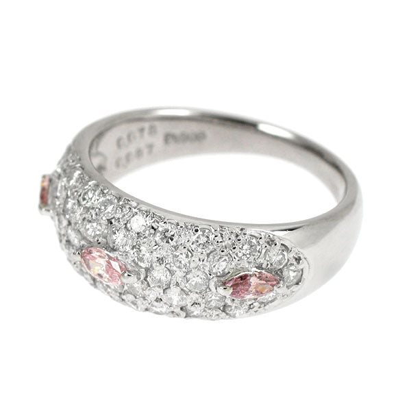 希少 Pt900 マーキス 天然ピンク ダイヤモンド リング 0.233ct FIP/FP/FPP VS2/SI2/I1 D0.76ct
