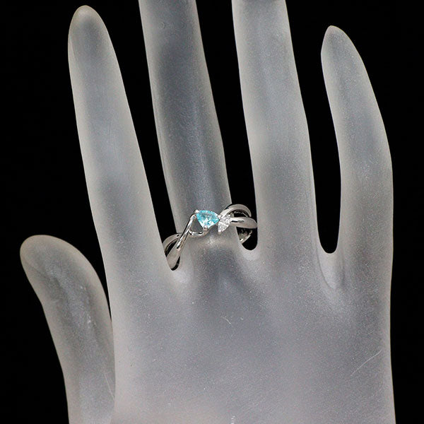 K18WG パライバトルマリン ダイヤモンド リング 0.23ct D0.08ct