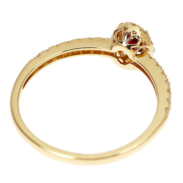 K18YG ルビー ダイヤモンド リング 0.23ct D0.19ct