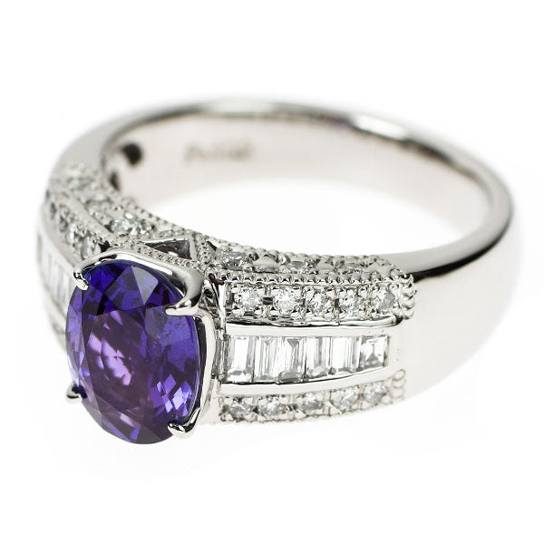 Pt900 カラーチェンジ サファイア ダイヤモンド リング 1.76ct D0.52ct