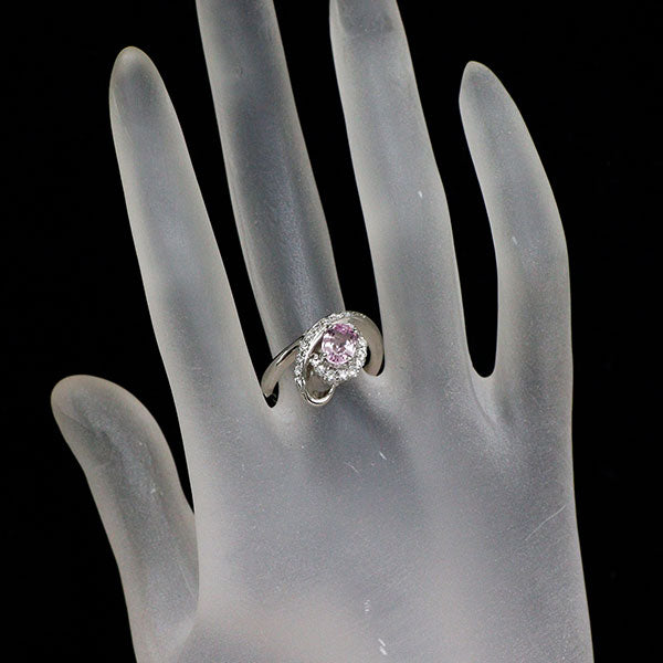 Pt900 インペリアルトパーズ ダイヤモンド リング 1.00ct D0.36ct