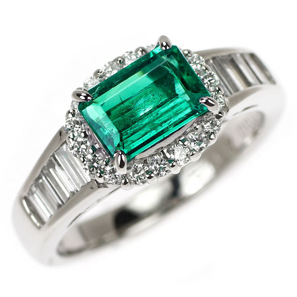 Pt900 エメラルド ダイヤモンド リング 1.07ct D0.60ct