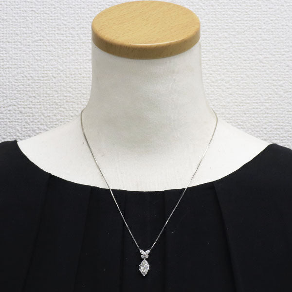 Pt900/ Pt850 マーキス ダイヤモンド ペンダントネックレス 0.594ct L SI1 D0.81ct