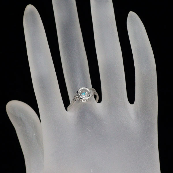 希少 K18WG パライバ トルマリン ダイヤモンド リング 0.02ct D0.02ct