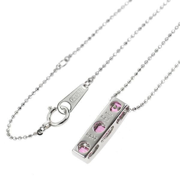 Pt900/ Pt850 ピンクサファイア ダイヤモンド ペンダントネックレス 0.83ct D0.17ct