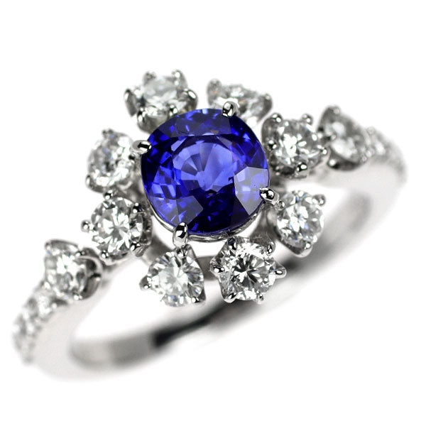 Pt950 サファイア ダイヤモンド リング 1.13ct Ｄ0.91ct