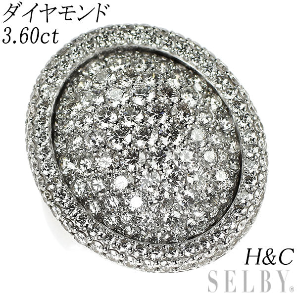 K18WG H&C ダイヤモンド リング 3.60ct