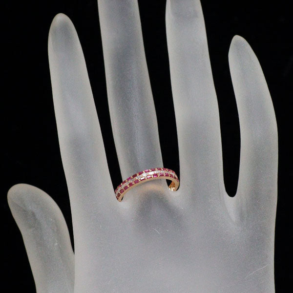 K18PG ルビー ダイヤモンド リング 0.38ct D0.13ct