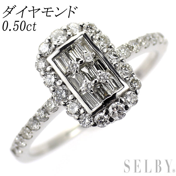 K18WG ダイヤモンド リング 0.50ct