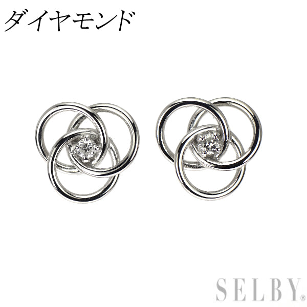 k18WGダイヤモンドピアス K18WG ダイヤモンド ピアス — セルビーオンラインストア