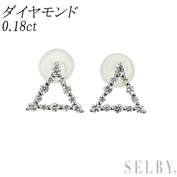 K18WG ダイヤモンド ピアス 0.18ct