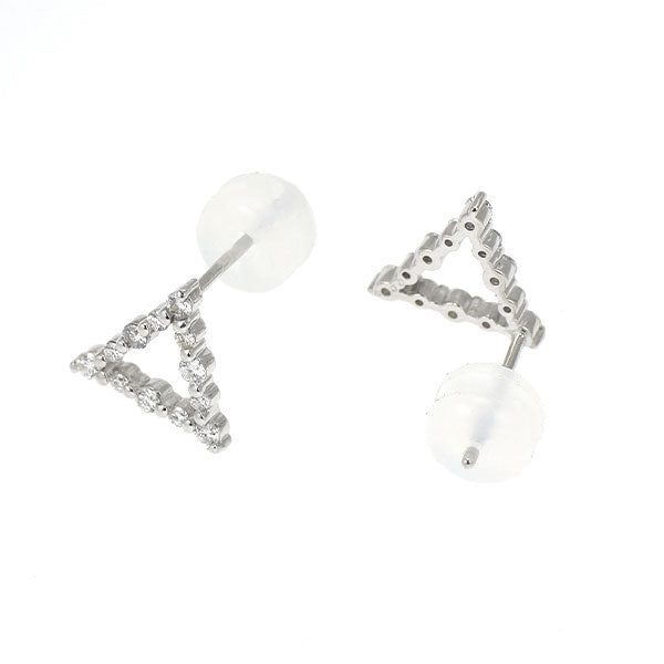 K18WG ダイヤモンド ピアス 0.18ct