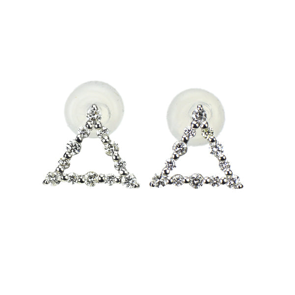 K18WG ダイヤモンド ピアス 0.18ct