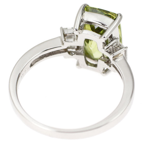 Pt900 クリソベリル ダイヤモンド リング 3.899ct D0.427ct