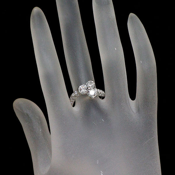 Pt900 ダイヤモンド リング 1.623ct G SI2 VG-G D0.48ct
