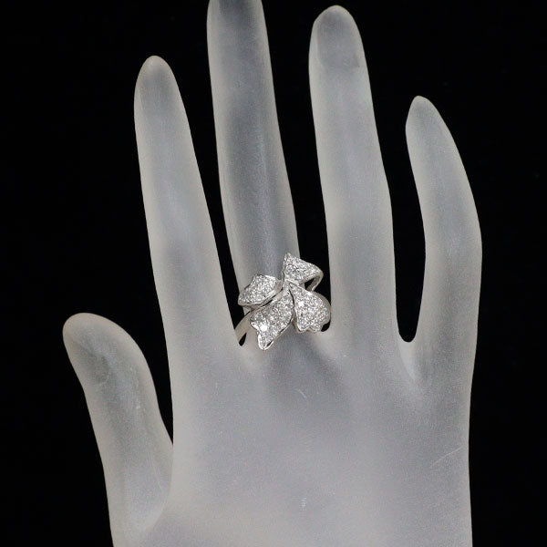 Pt900 ダイヤモンド リング 0.72ct パヴェ リボン 植物