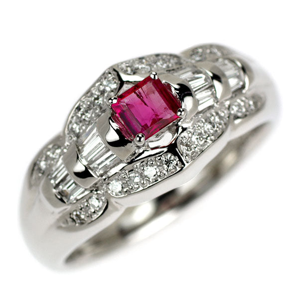 希少 Pt900 レッドベリル ダイヤモンド リング 0.166ct D0.35ct
