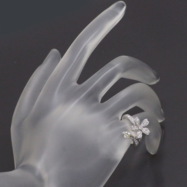 K18WG さくらカット ダイヤモンド ダイヤモンド リング 0.188ct D0.40ct ピンキー