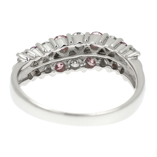 希少 Pt900 天然ピンク/カラーレス ダイヤモンド リング 0.33ct D0.37ct