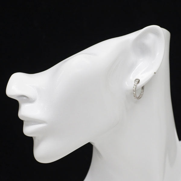 K18WG ダイヤモンド ピアス 1.00ct フープ