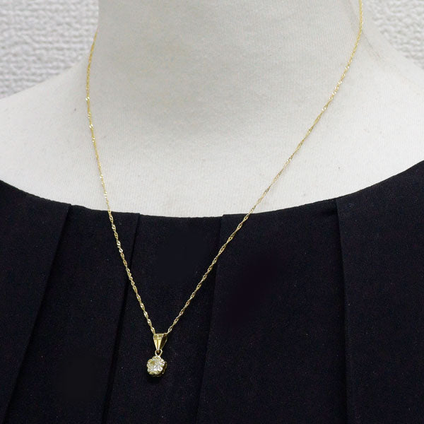 セイコー K18YG ダイヤモンド ペンダントネックレス 0.43ct フラワー