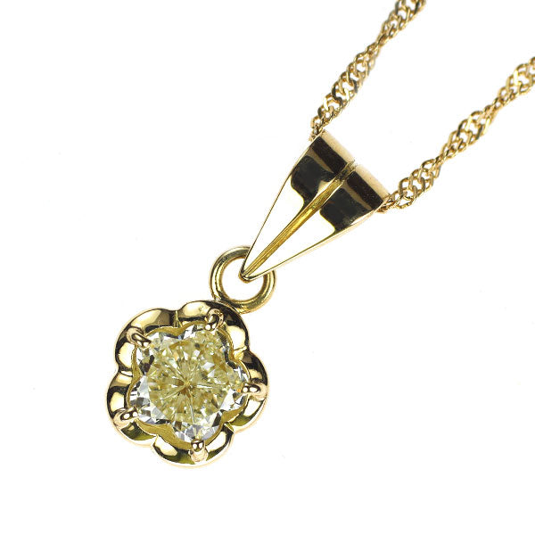 セイコー K18YG ダイヤモンド ペンダントネックレス 0.43ct フラワー