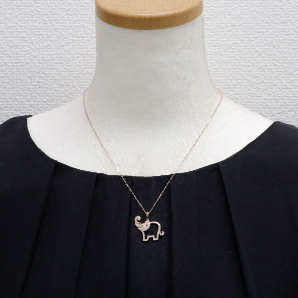K18PG ダイヤモンド ペンダントネックレス 0.49ct アニマル 象