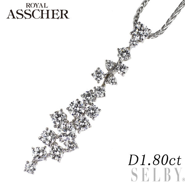 ロイヤルアッシャー Pt900/Pt850 ダイヤモンド ペンダントネックレス 1.80ct