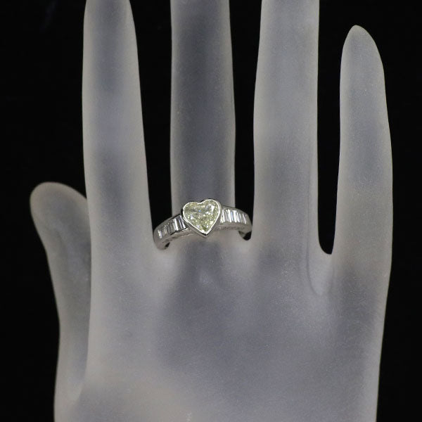 Pt900 ハートシェイプ ダイヤモンド リング 1.01ct D0.75ct