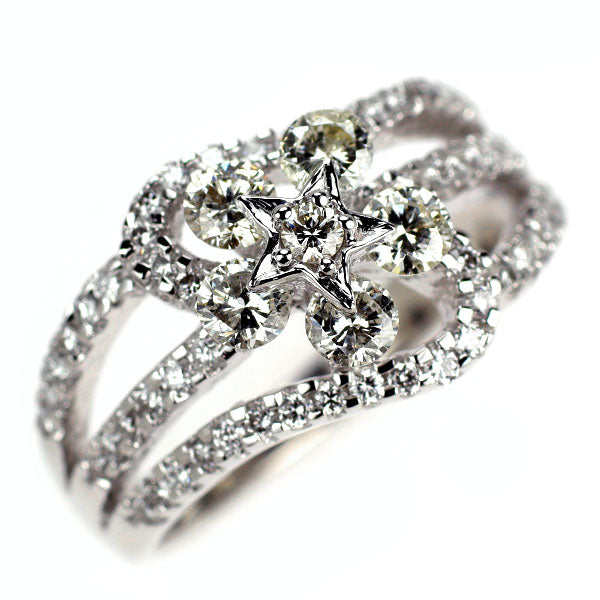 K18WG ダイヤモンド リング 1.00ct フラワー