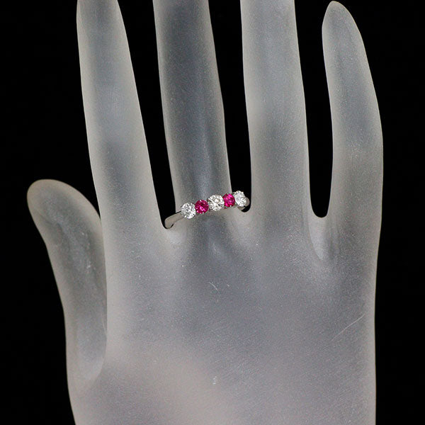 K18WG ルビー ダイヤモンド リング 0.27ct 0.54ct 一文字 — セルビー