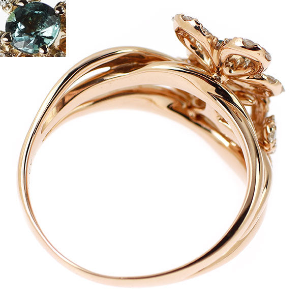 希少 K18PG アレキサンドライト ダイヤモンド リング 0.14ct D0.60ct