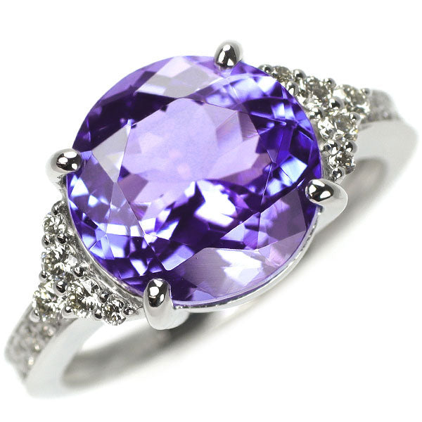 Pt900 タンザナイト ダイヤモンド リング 5.47ct D0.25ct