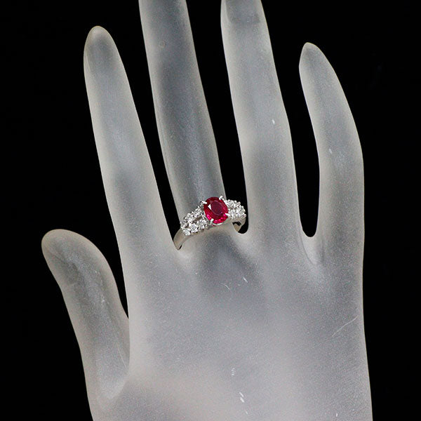 田崎真珠 Pt900 ビルマ/ミャンマー産 ルビー ダイヤモンド リング 1.31ct D0.43ct 《セルビー銀座店》【中古】