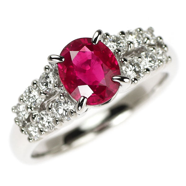 田崎真珠 Pt900 ビルマ/ミャンマー産 ルビー ダイヤモンド リング 1.31ct D0.43ct 《セルビー銀座店》【中古】