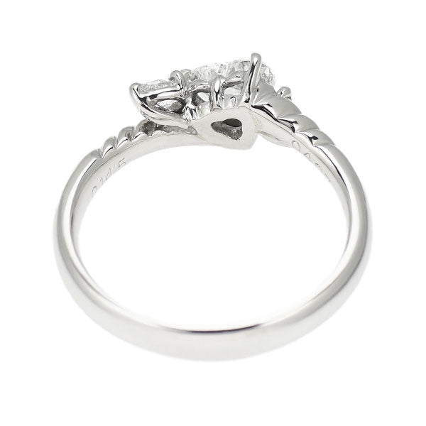 Pt900 ハートシェイプ ダイヤモンド リング 0.407ct D0.145ct