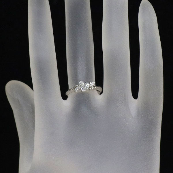 Pt900 ハートシェイプ ダイヤモンド リング 0.407ct D0.145ct
