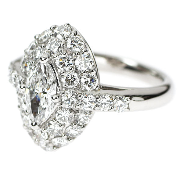 Pt900 マーキス ダイヤモンド リング 0.514ct D1.23ct