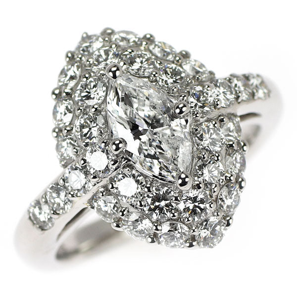 Pt900 マーキス ダイヤモンド リング 0.514ct D1.23ct