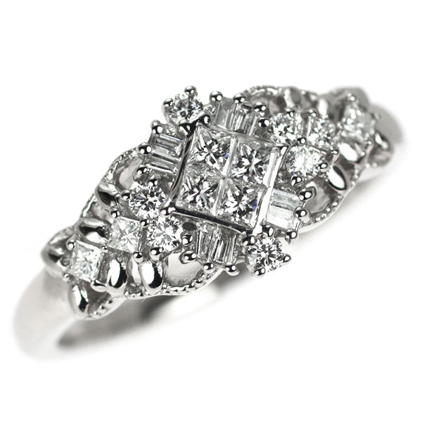 Pt950 ダイヤモンド リング 0.55ct  ミステリーセッティング